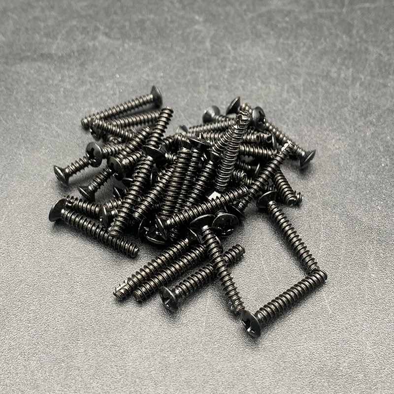 50Pcs Guitar Single Coil Pickups Height Adjusting Screws 3x21MM Flat Tail Screw for Pickup Installing Black/Gold/Chrome