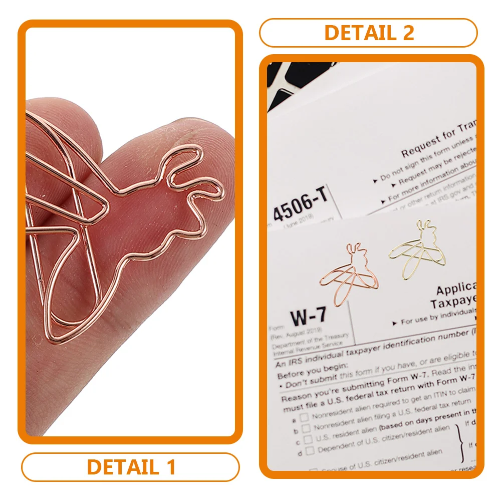 

24Pcs Gold Bee Paper Clips Small Decorative Metal Clips Document File Organizers Study Use Bee Paper Clip Decorative Paperclips