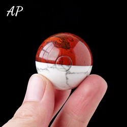 1PC Natural Stone Red Jasper Howlite Crystal Ball Reiki Gemstone Red White Color Crystal Sphere Home Decoration Gifts