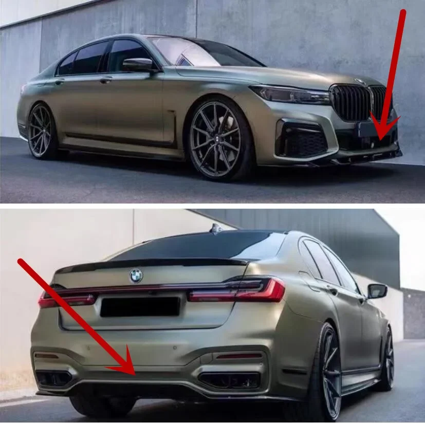 REAL CARBON FIBER REAR TRUNK WING TAIL SPOILER & FRONT LIP & REAR BUMPER DIFFUSER For BMW 7 Series G11 G12 2017-2021