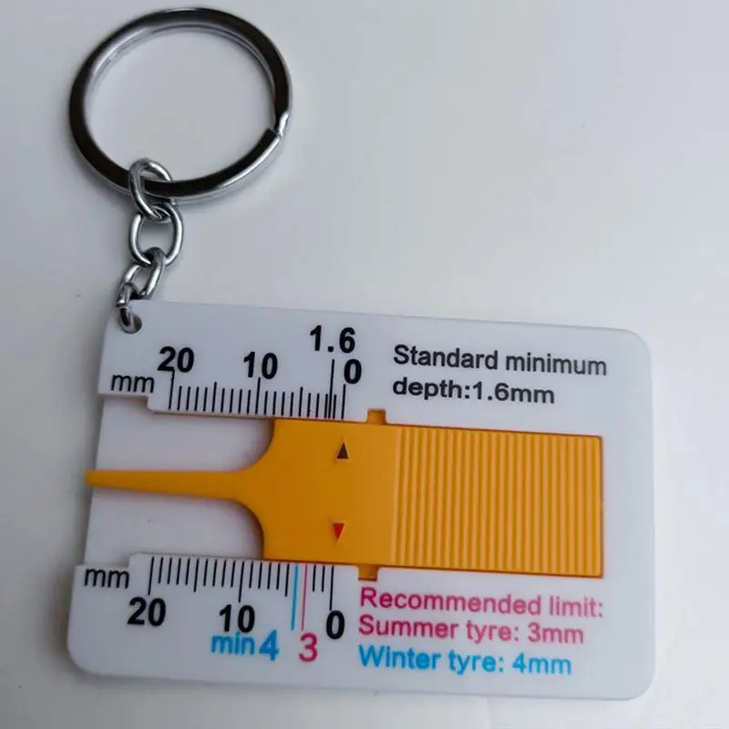 

Portable Tyre Tread Depth Depthometer With Keyring Car Wheel Tread Depthometer Tread Ruler Wheel Plastic Measure Tool