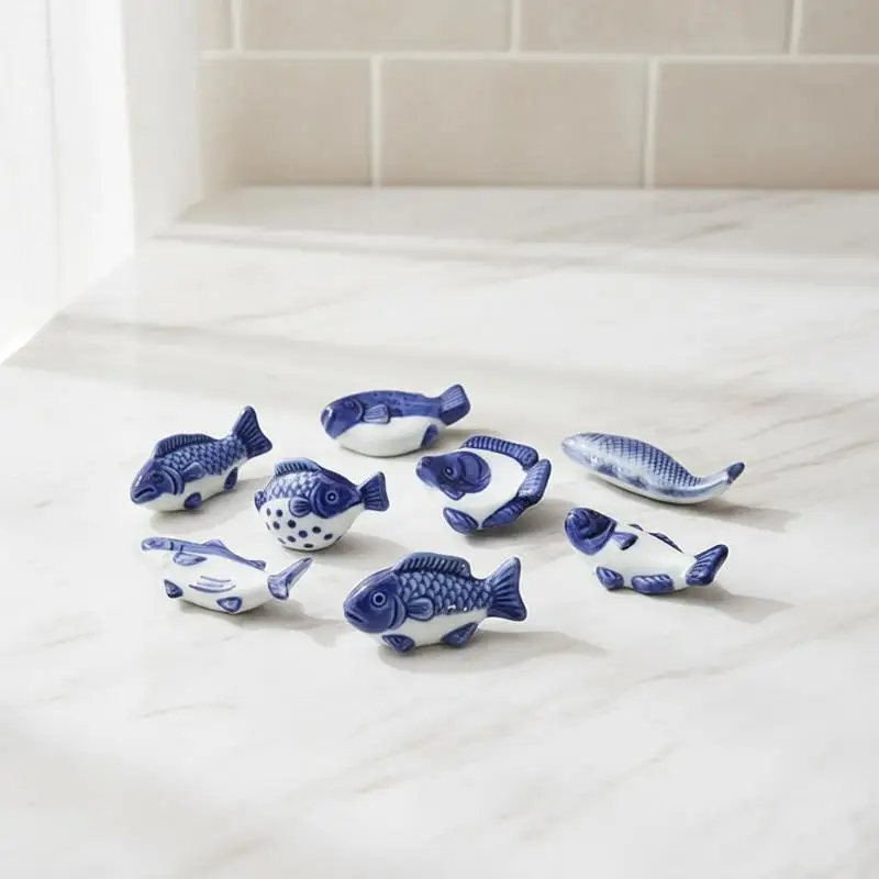 Decorative Ornament Cute Chopstick Holder Ceramic Chopstick Rest Vivid Desktop Decoration For Sushi Restaurant Home Kitchen Foo