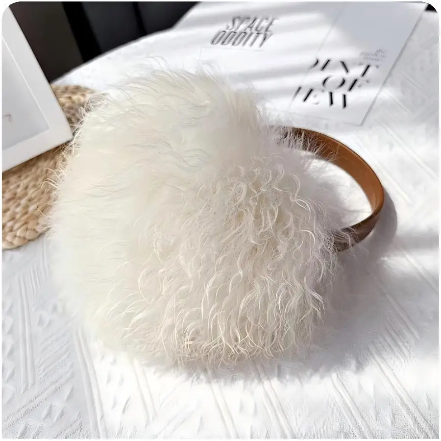 CX-A-165 新入荷 ゴージャスなプラッシュイヤーウォーマー 本物の羊毛ファーイヤーマフ 冬用