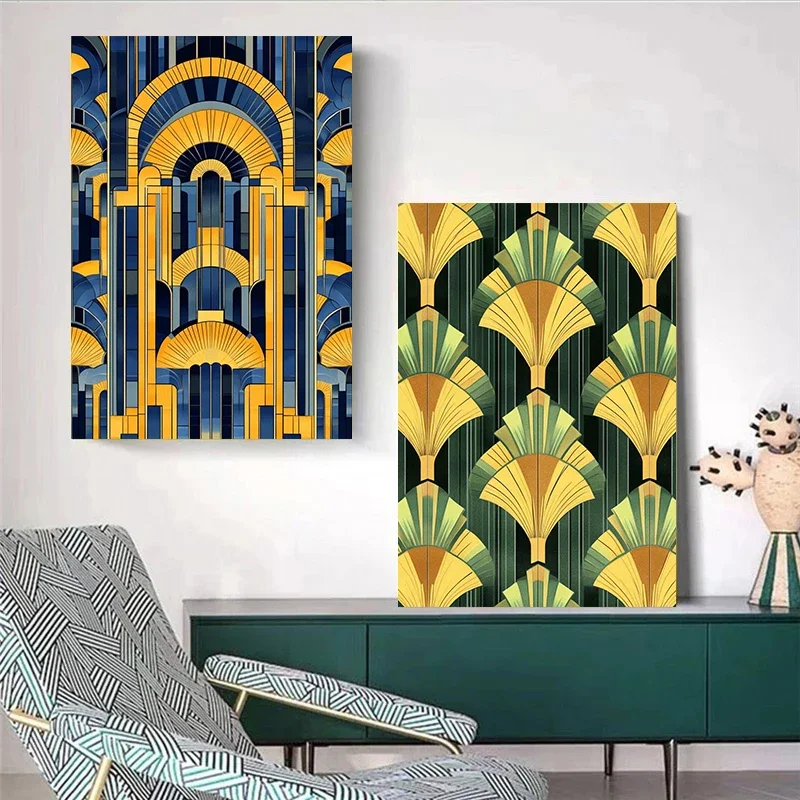 Pôsteres minimalistas de construção de design, estilo art déco dos anos 1920, impressões modernas, pintura em tela, imagens de arte de parede, decoração de quarto de casa
