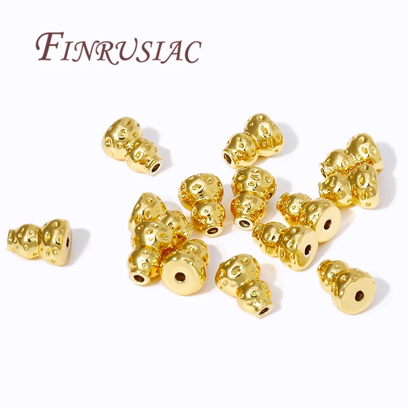 10/20 unids/lote separadores chapados en oro de 18K para cuentas, cuentas espaciadoras de Metal, suministros de joyería DIY, accesorios para pulseras de cuentas