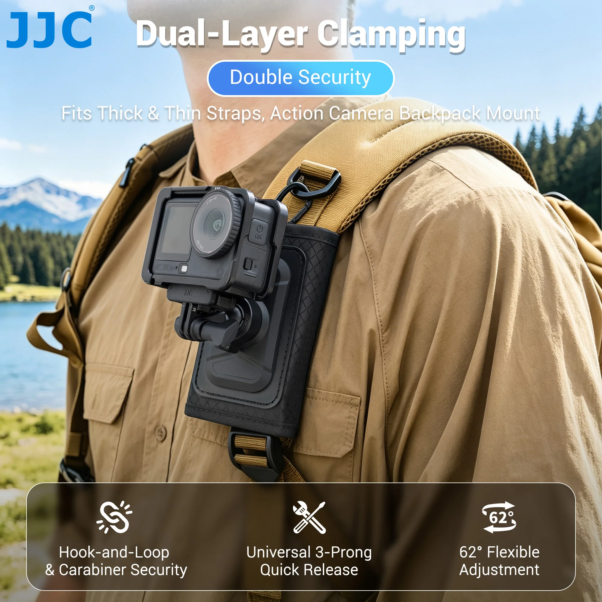 �y�Z�[�����zJJC�o�b�N�p�b�N�V�����_�[�X�g���b�v�}�E���g DJI Osmo Nano Action 6 5 Pro 4 Pocket 3 4 GoPro Hero 13 12 11 Insta360 X5 X4 X3 Ace Pro�p