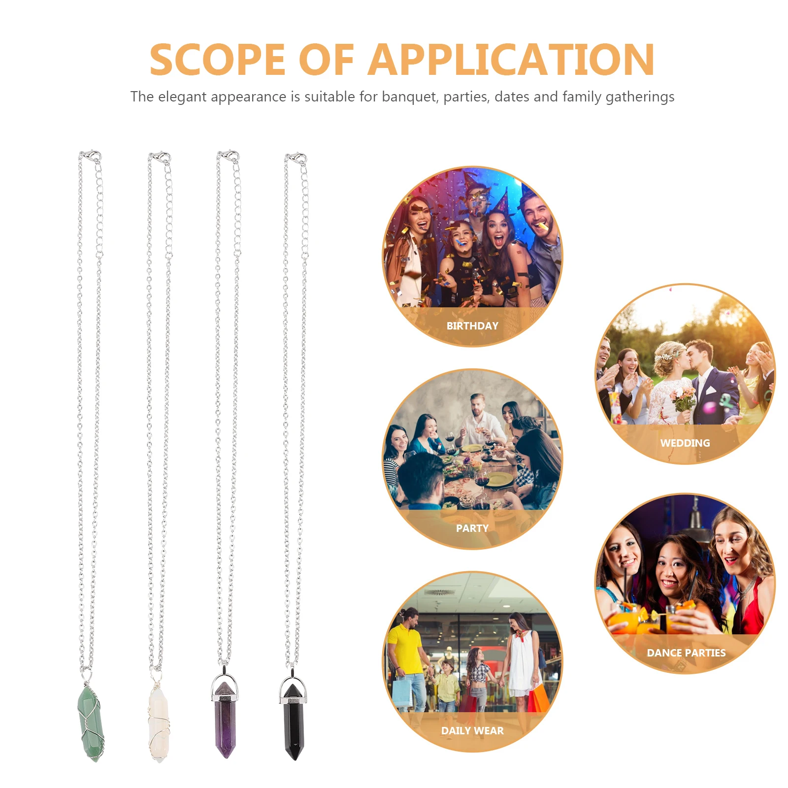 

10 Pcs Crystal Pendant Necklace Necklaces Decor Natural Stone Clavicle Chain Fashion Evil Eye Women Miss