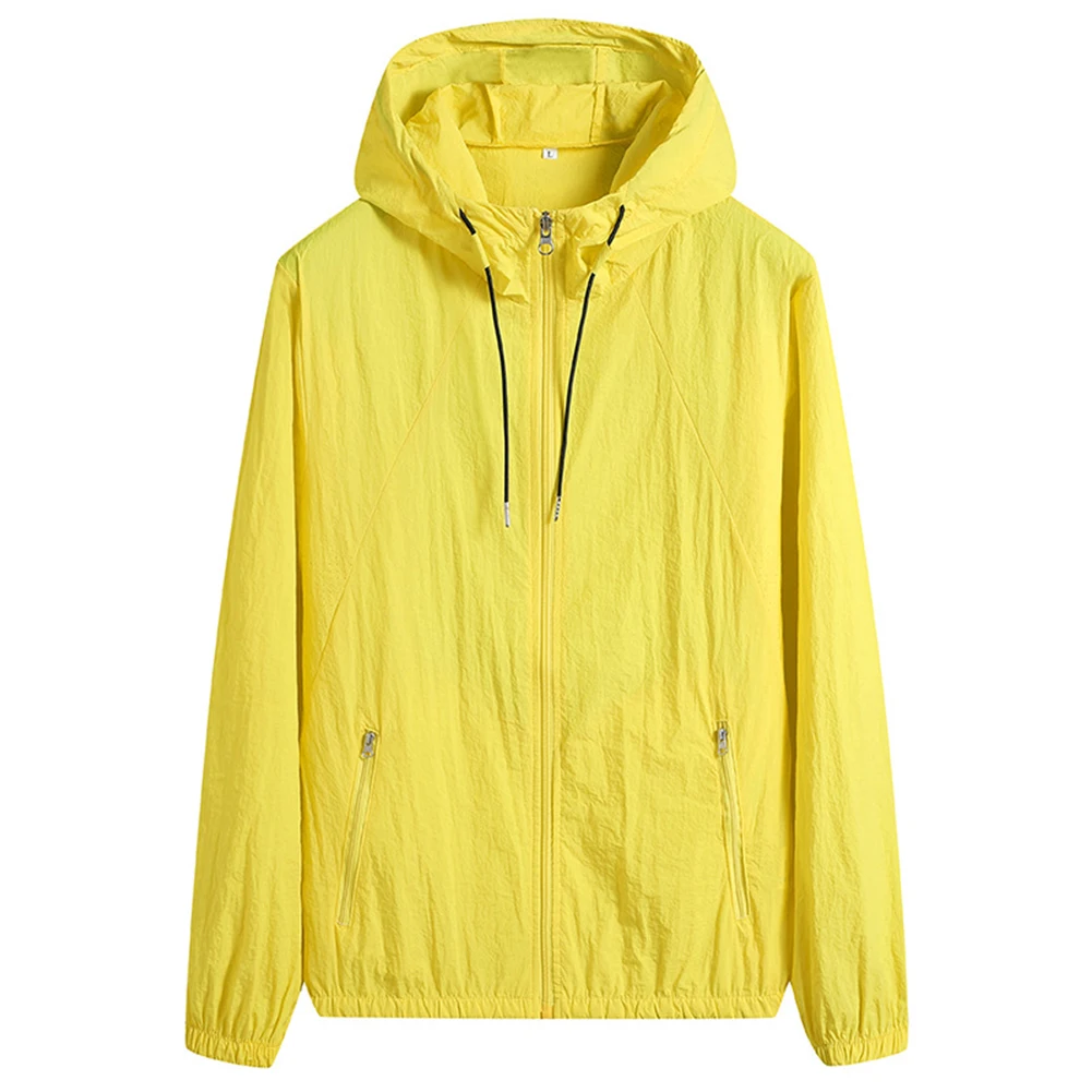 Gray Men Casual Jacket Solid Color Hooded Jacket Anti-sunshine Jacket Hooded Jacket Lightweight Jacket Long Sleeve Jacket