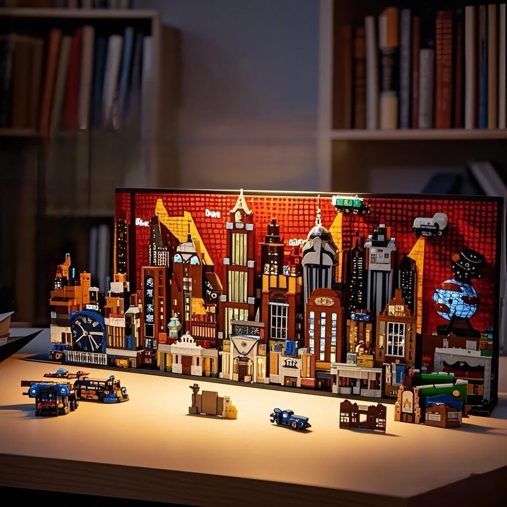 

IN STOCK 2025 NEW Compatible Bat 76271 The Animated Series Gotham City Skyline desktop decoration For Adult Birthday Giftt