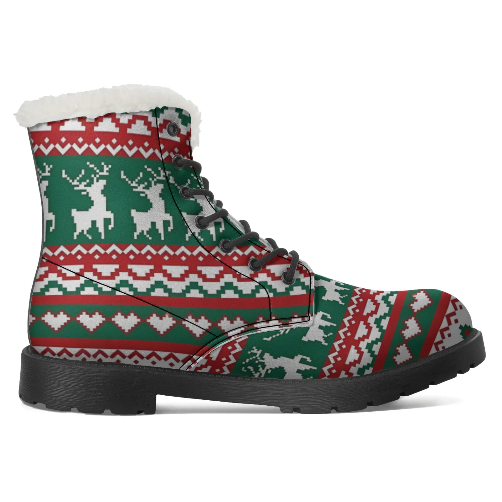 أحذية قطيفة مخصصة لجو عيد الميلاد أحذية غير رسمية رائجة البيع للرجال والنساء أحذية منتصف الساق أحذية شتوية #4