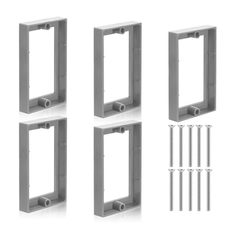 AB11-5Pcs 1/2Inch Single Gang Receptacle Outlet Box Extenders, Electric Outlet Extender Box With 10Screws Receptacle Extender