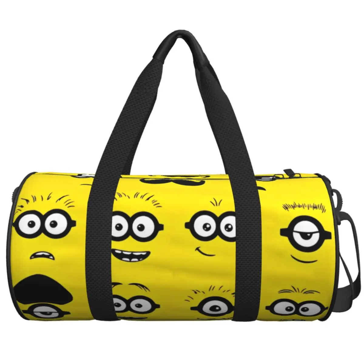 

Cute Minions Cartoon Travel Bag Yellow Big Eyes Training Gym Bag Male Female Pattern Large Sports Fitness Bags Oxford Handbags
