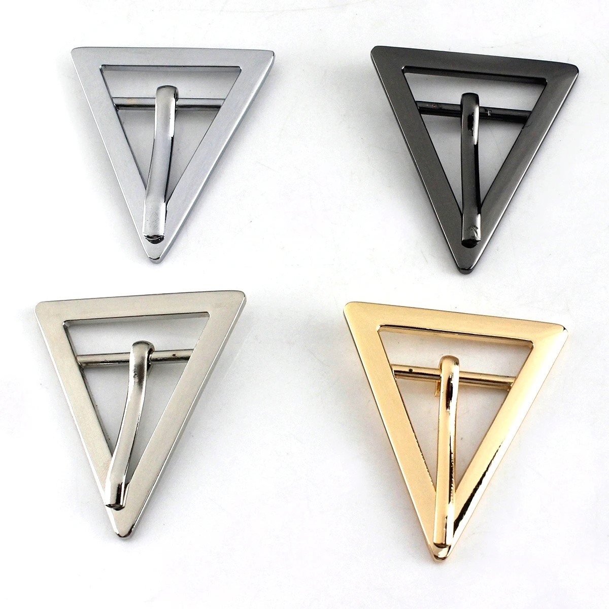 1pcs Metal Triangle Belt Buckle New Style Fashion Single Pin Buckle for DIY Leather Craft Bag Strap Belt Garment Webbing 4 Color