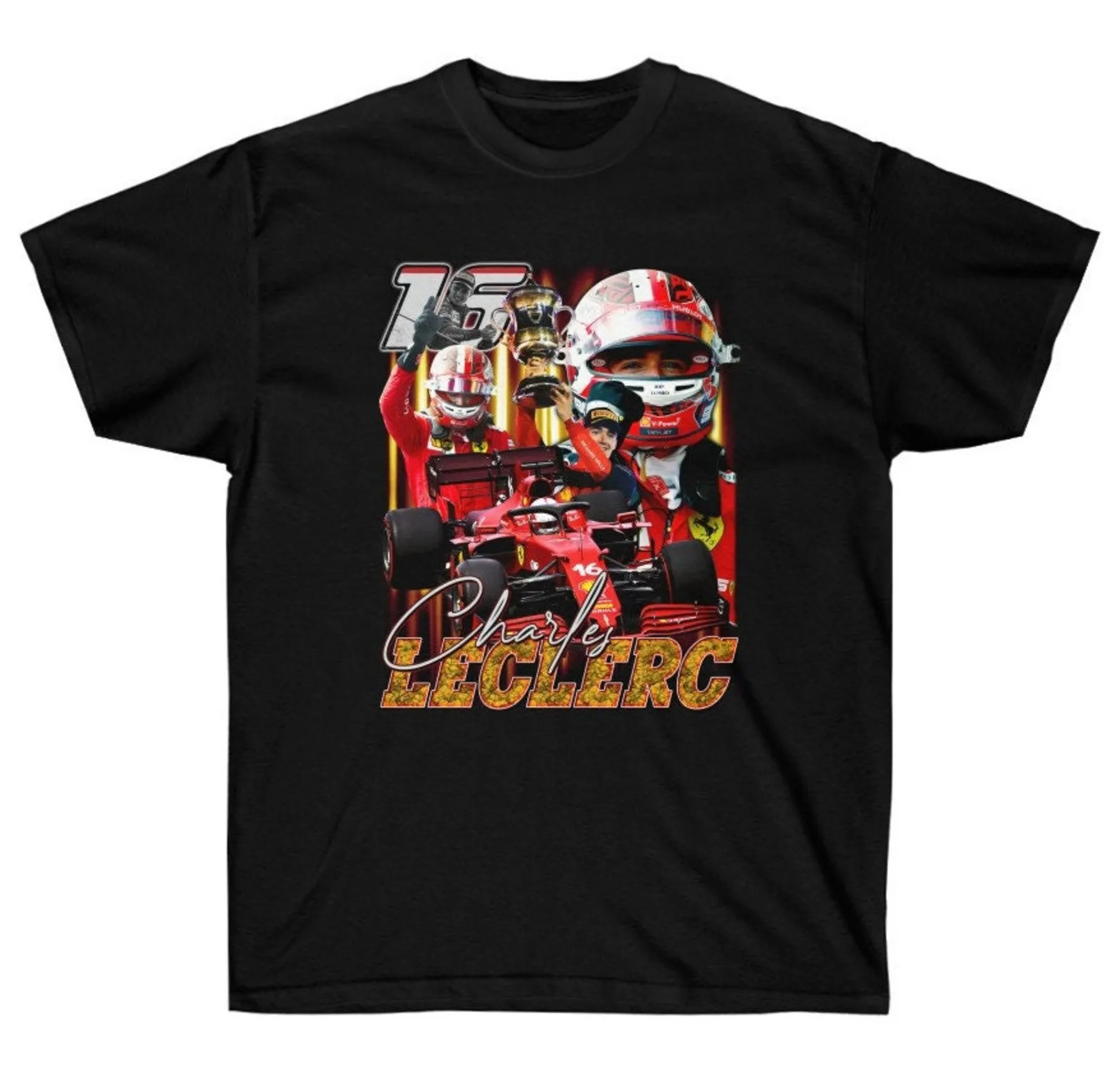 تي شيرت Vintage Bootleg Charles Leclerc Rap تي شيرت مغني الراب للجنسين قميص Ultra #1