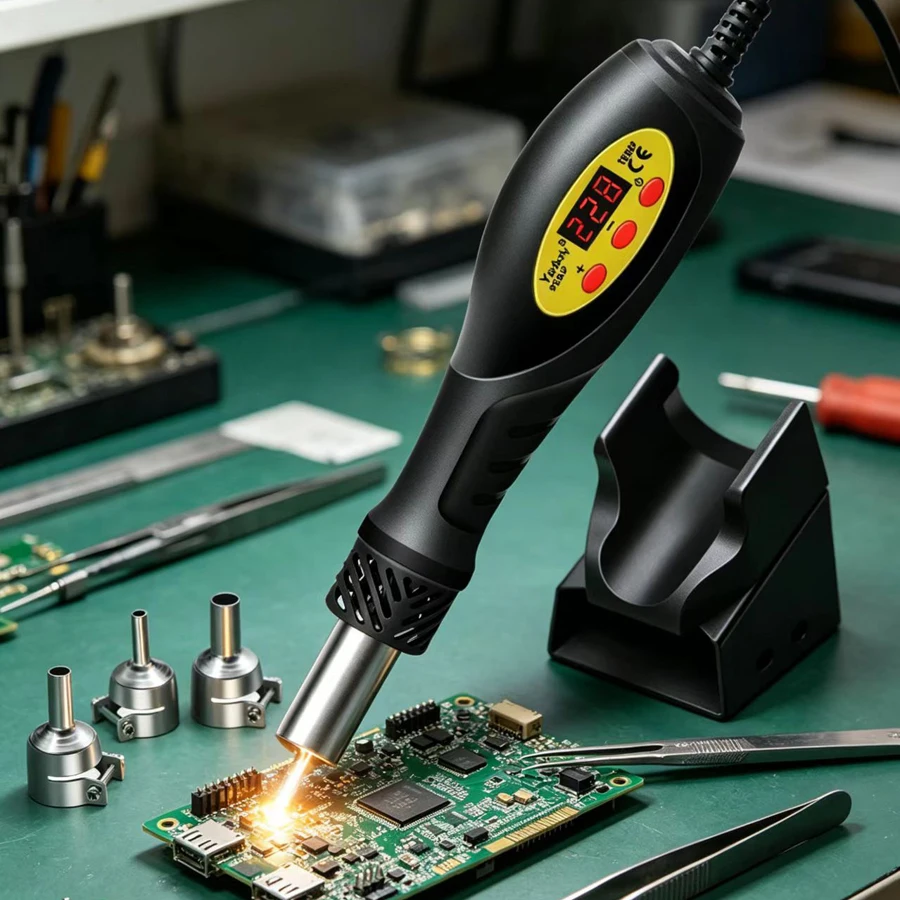 Portable Hot Air Gun 600W Micro Soldering Station LED Digital Hair Dryer For BGA Welding Repair Tools Heat Gun Blower Car Shrink
