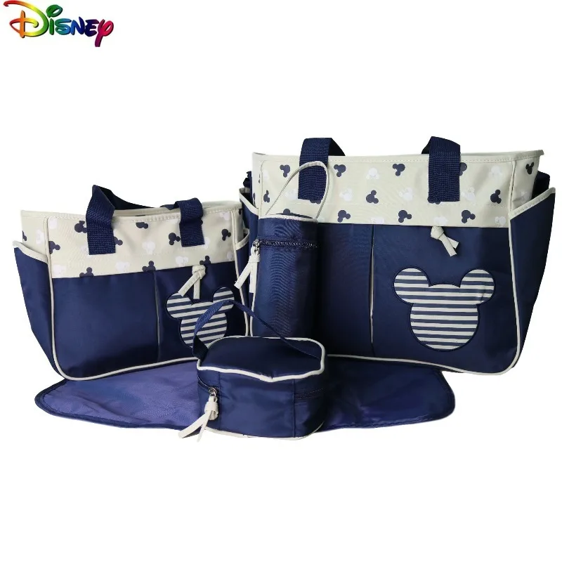 

Disney Multi functional 5-piece Mother and Child Pack, Women's Fashion Cartoon Mickey Large Capacity Storage Backpack