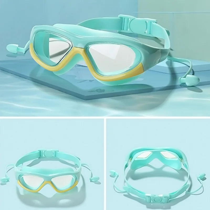 High-definition kidsren's swimming goggles for boys and girls, anti-fog swimming goggles, large-frame goggles, comfortable silic image 6