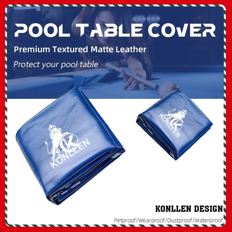 KONLLEN Billiard Pool Table with Heavy Duty Leatherette Cover,Waterproof&Tearproof Cover for Pool Table