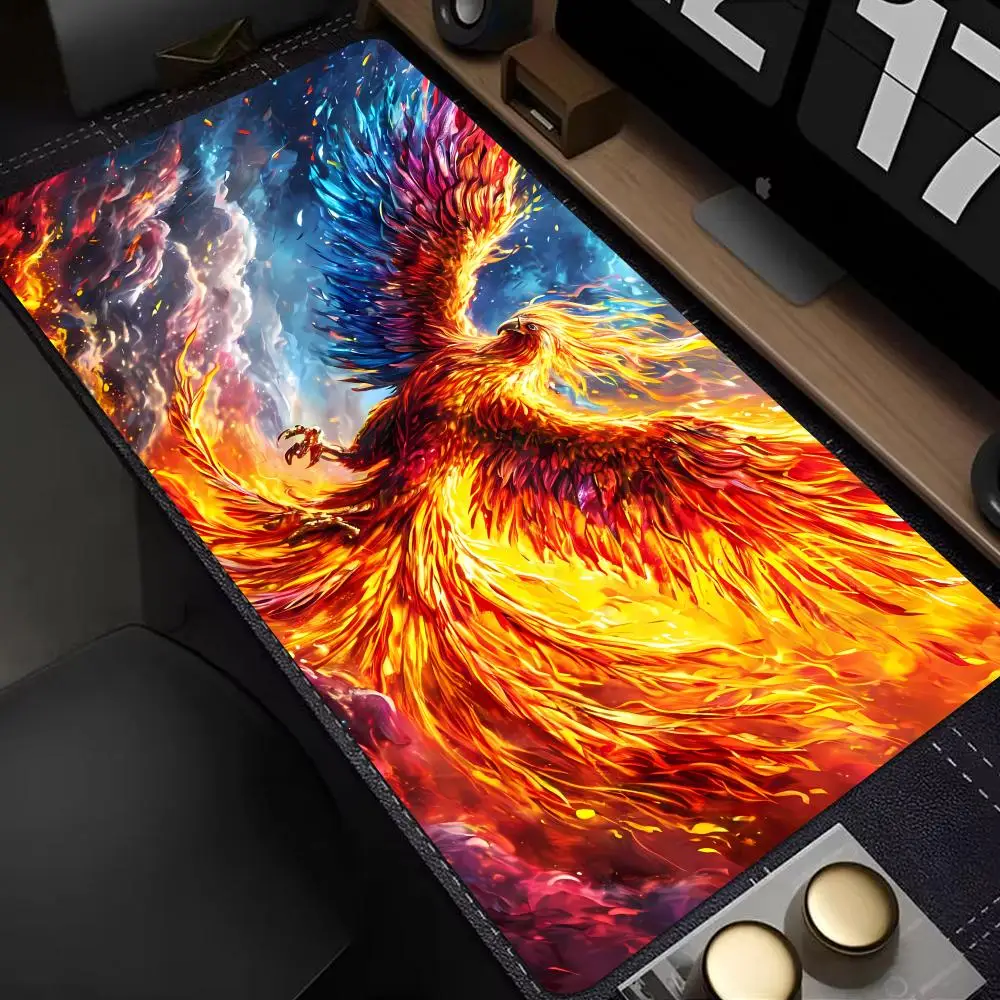 

Flame Phoenix Design Mouse Pad Large Rubber Base Anti-slip PC Desk Accessories Mousepad for Office&Gamer Keyboard Mats HYB XXC