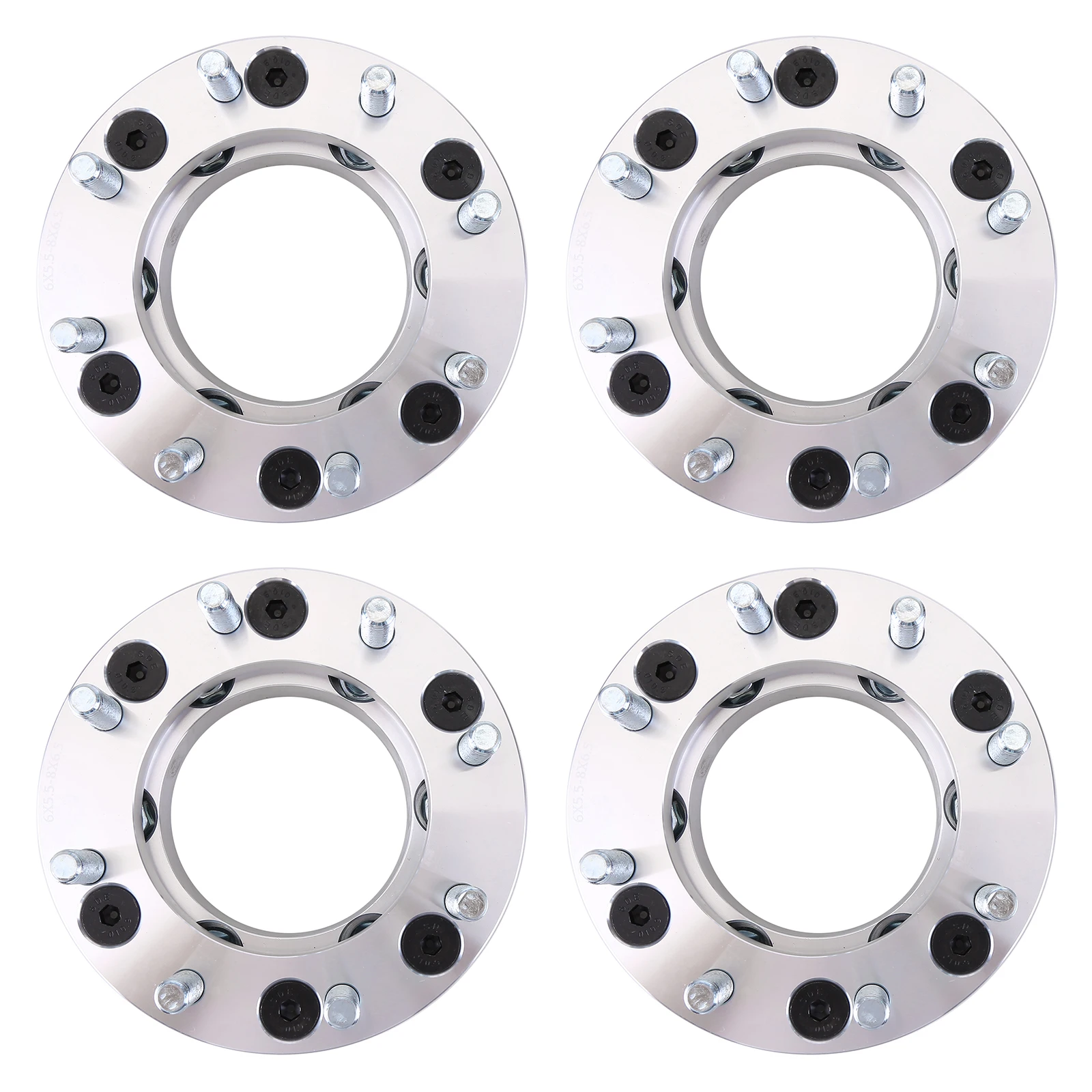

4PCS 6x5.5inch to 8x6.5inch Flange Hubcentric Wheel Adapters 2inch Hub Centric Wheel Adapter 108mm Hub Bore with 14x1.5 Thread