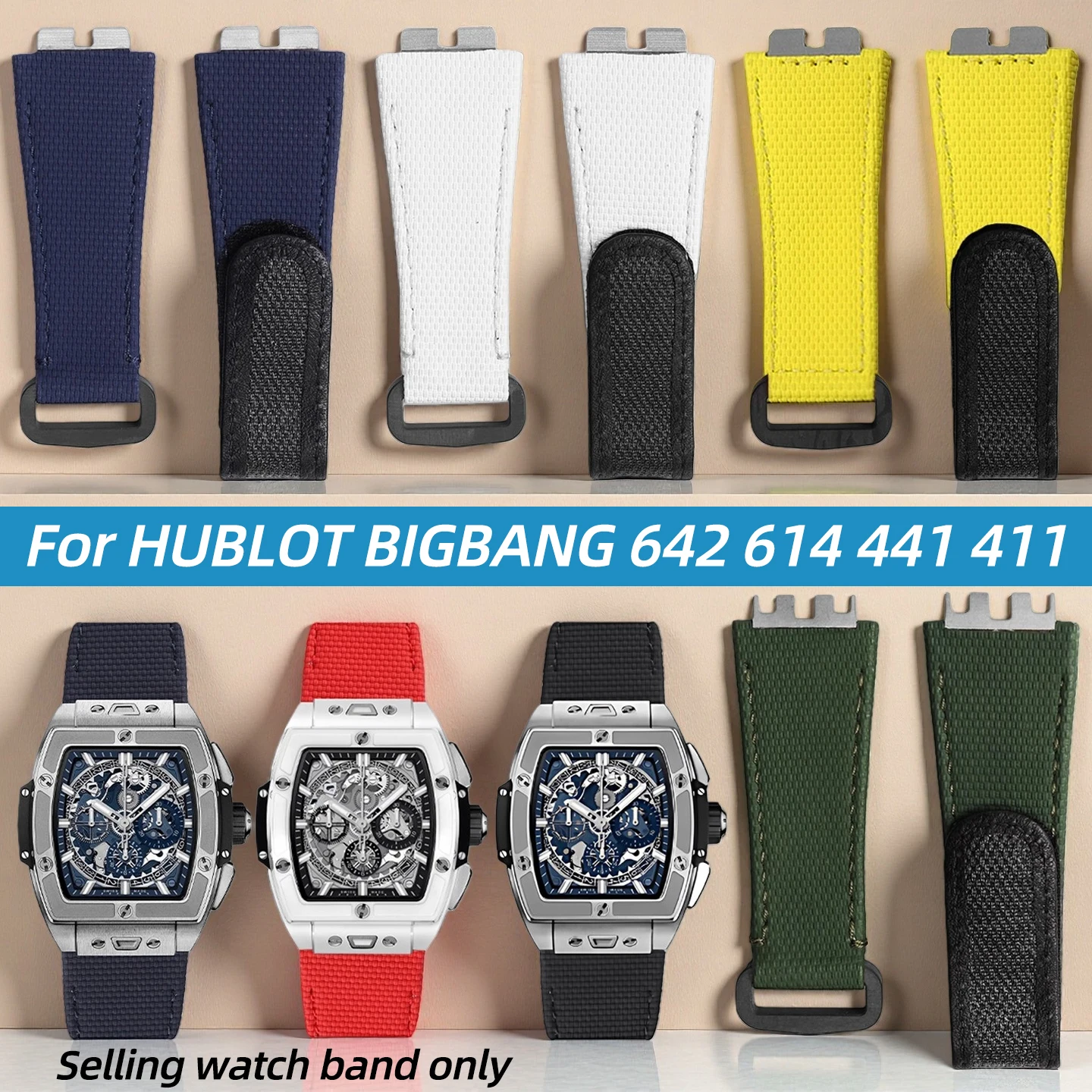 Customized Fluororubber Watch band For Hublot BIGBANG 614 642 441 411 Men Watch strap Quick Release FKM Fluoro Rubber bracelet