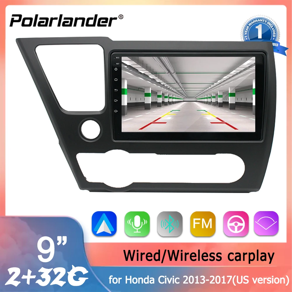 

9 Inch Android 12 Car Stereo For Honda Civic 2013-2017 Wireless Carplay GPS Navigation 2GB 32GB