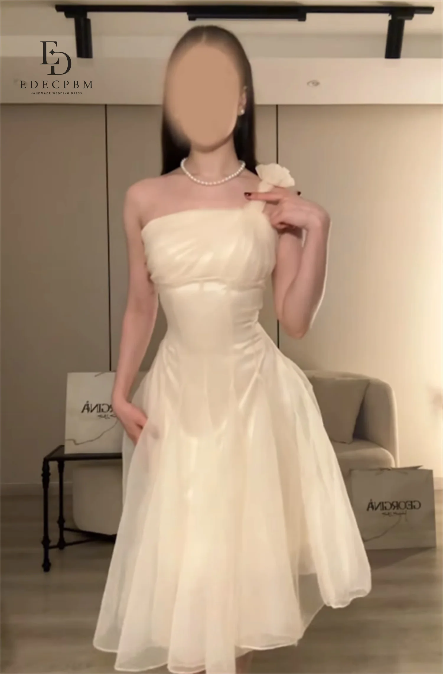 EDECPBM Sukienki Wieczorowe na Specjalne Okazje Eleganckie Sukienki na Przyjęcia Średniej Długości w Kolorze Szampańskim o Kroju A-line