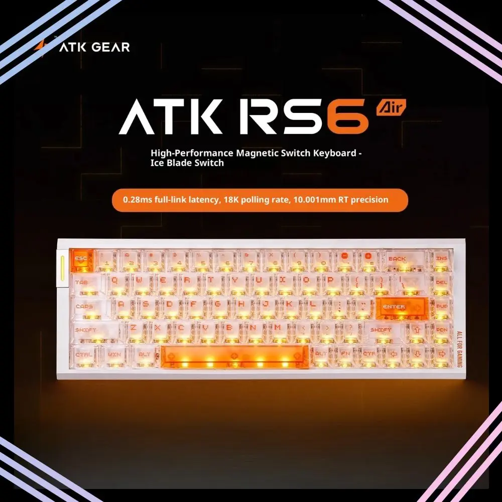 

Atk RS6 воздушный магнитный переключатель проводная клавиатура из алюминиевого сплава 8000 Гц 0,005 ммrt клавиатуры RGB прокладка ПК игровые аксессуары подарок