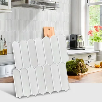 1/10pcs Decoratieve 3D Schil en Stok Wandpaneel 3D Tegel Sticker Zelfklevende Keuken Tegel Backsplash badkamer Muur Sticker