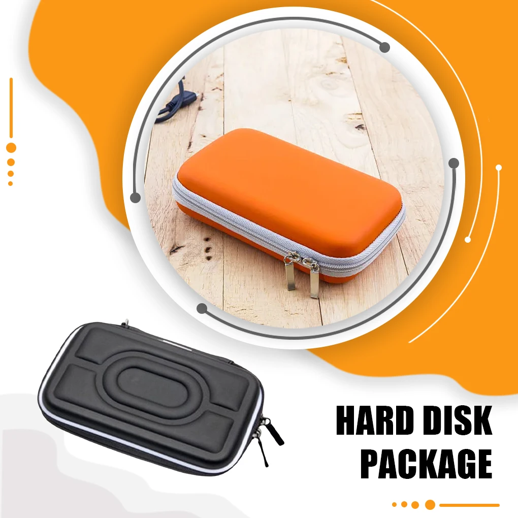 Hard Disk Case Dustproof Storage Box Portable Headset Holder with Zipper