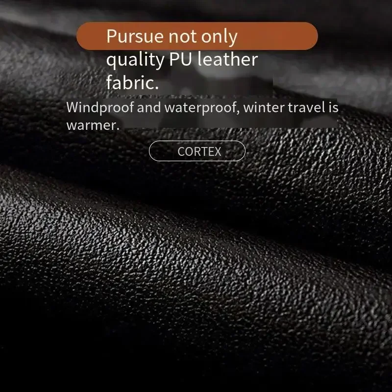 Guanti da lavoro uomo inverno PU Leather Touch Screen Plus Velvet Keep Warm antivento guida autunno guanti neri maschili