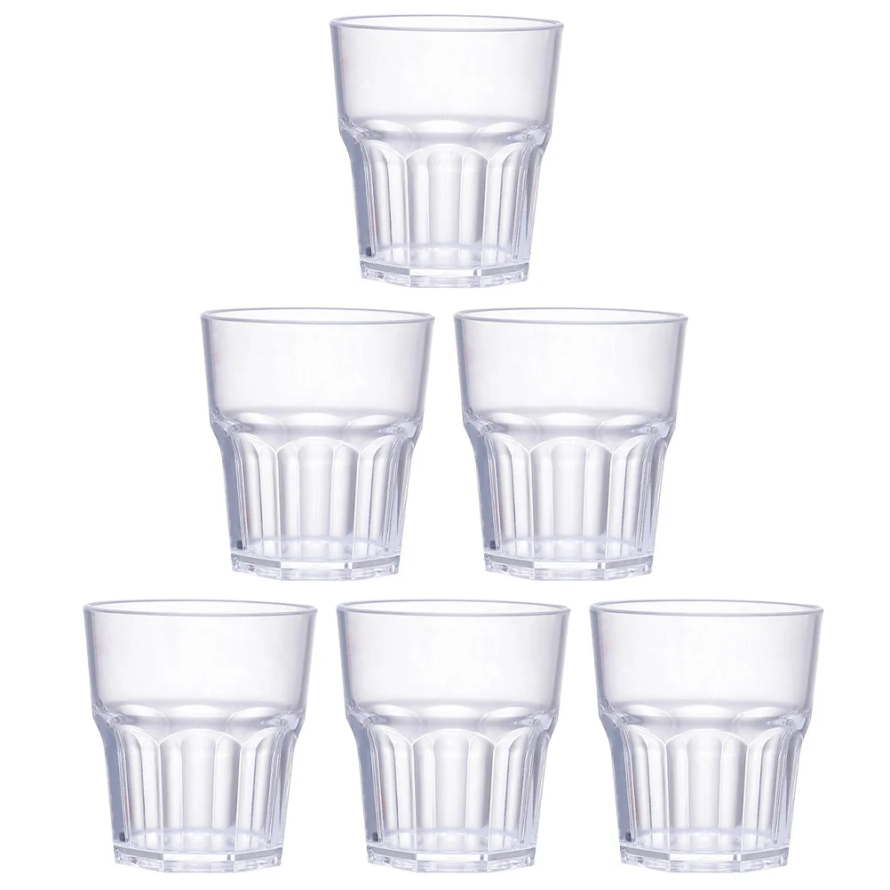 6 Pcs Glass Taster Tumblers Gobstoppers Whiskey Cocktail Cups Acrylic Bar Supplies Spirits