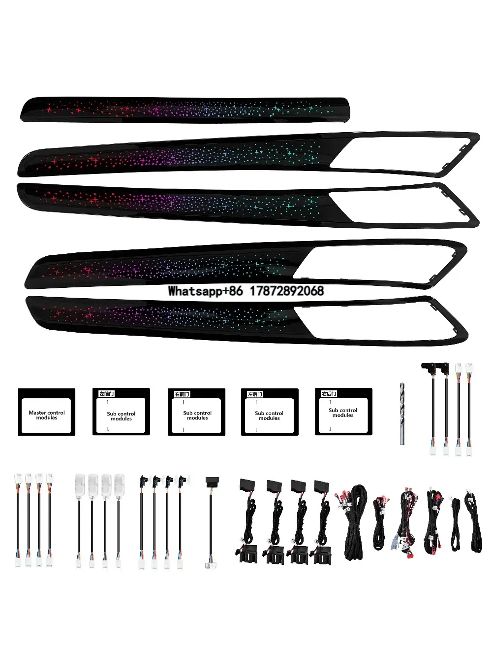64 Color Dynamic Ambient Lighting Upgrade Kit for VW Golf 7 Mk7 Interior LED Light Trim Panel Accessories