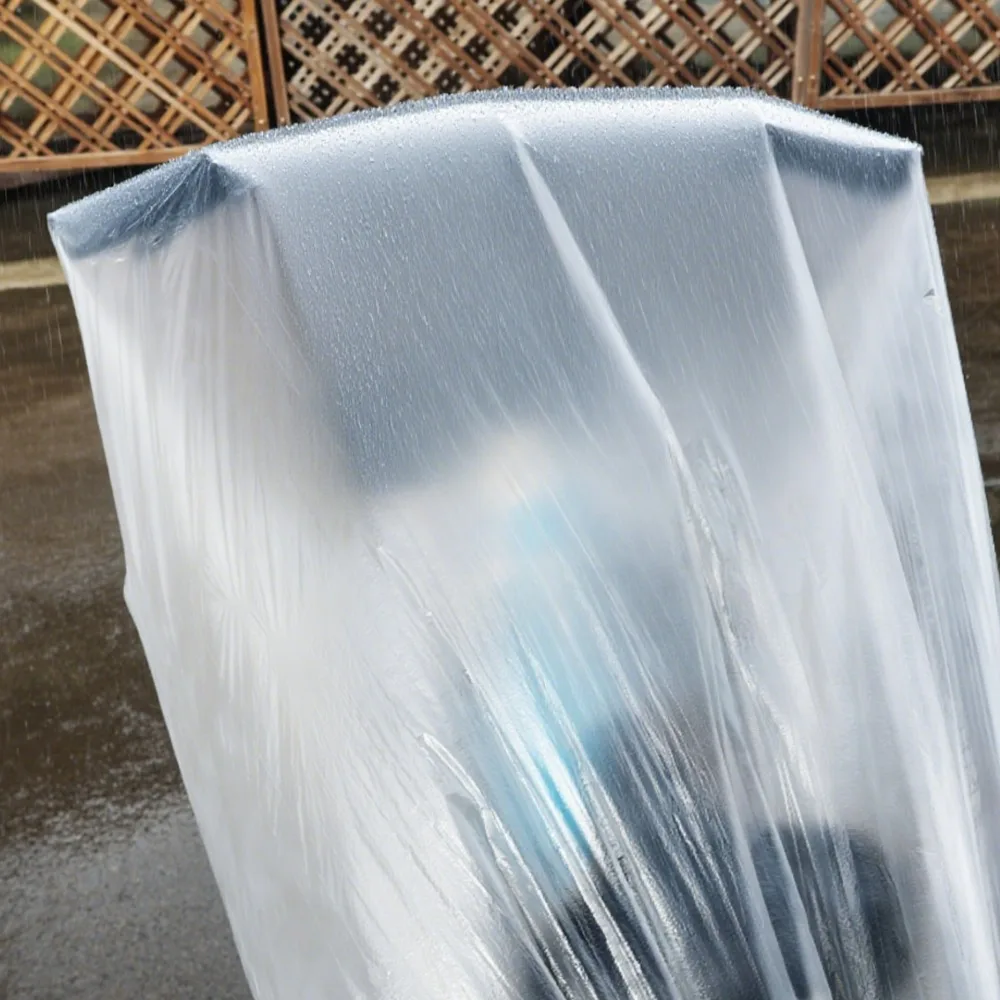 Transparent Plastic Bicycle Cover Waterproof Dustproof Outdoor Protector Foldable Thicken Rain Cover for Mountain Bike Road Bike