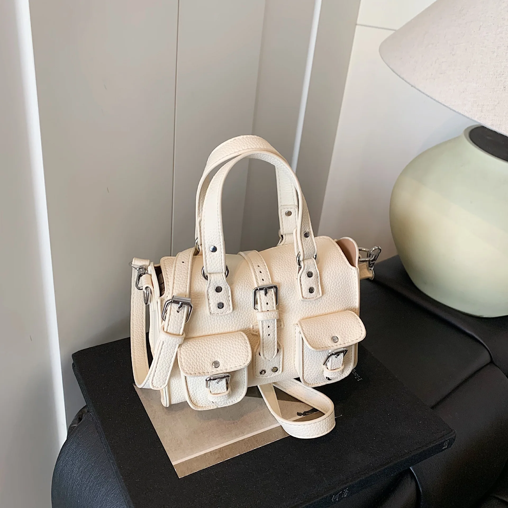 

‌2025 Edgy Biker Bag - Women's Korean Sweet Punk Crossbody Purse, Multi-Pocket Shoulder Bag & Street Chic Handbag