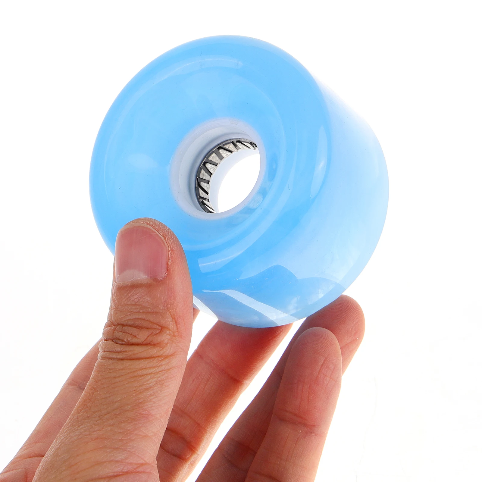 

2pcs Skateboard Glow Wheels Wear-resistant Transparent PU Flash Sky-blue Replacement Kick Convenient