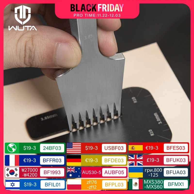 WUTA Leather Punch Aid Pulling Board Diamond Chisel Pricking Iron Aid Mate Auxiliary Tool DIY Leather Craft Press Chopping Tools