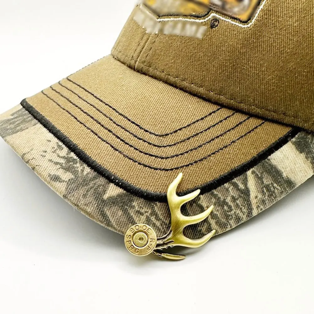 Hat Clips for Brim Brass Antler Hat Clip Metal Brim Clip for Outdoorsman Handcrafted Brass Hat Clip Hunting Accessories Gift