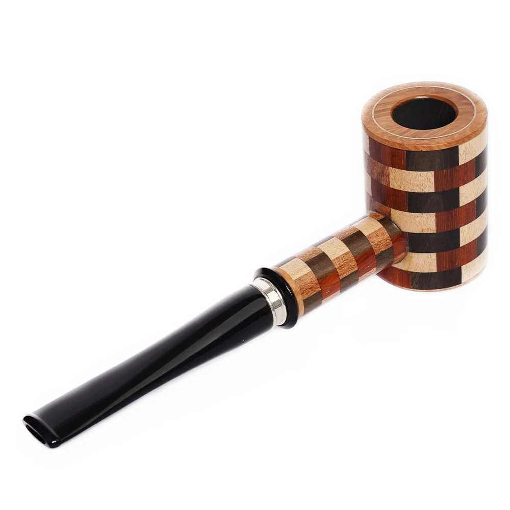 MUXIANG Premium Briar Wood Pipe Intarsia Inlaid Craft 9mm Filter Gift Set For Smokers