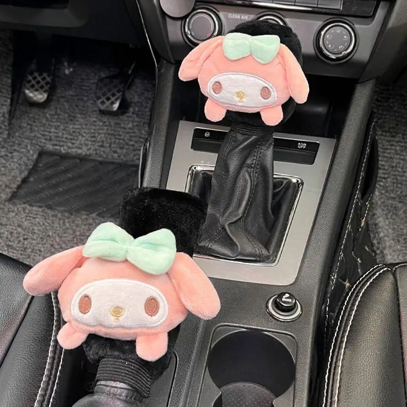 

Plush doll cartoon cute car protective cover operating lever Kuromi Cinnamoroll meiledi automatic manual car decoration car acce