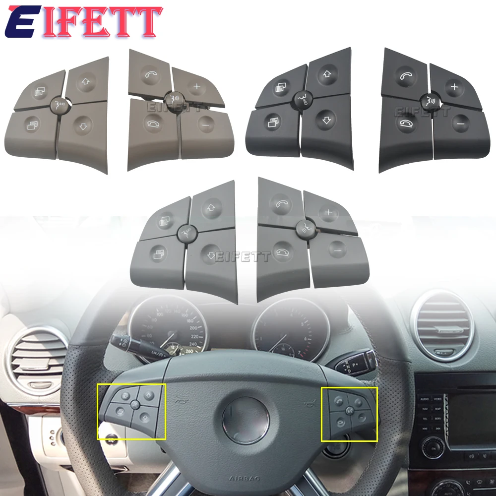 For Mercedes Benz W164 W245 W251 ML GL 300 350 400 450 2006-2009 Car Multi-function Steering Wheel Switch Button Kit Control Key