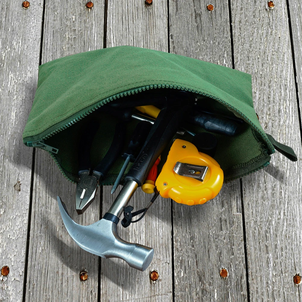 4pcs Tool Heavy Duty Canvas Tool Storage Bag Green Large Capacity Organization Multipurpose Tote Portable Storage Kit Bag