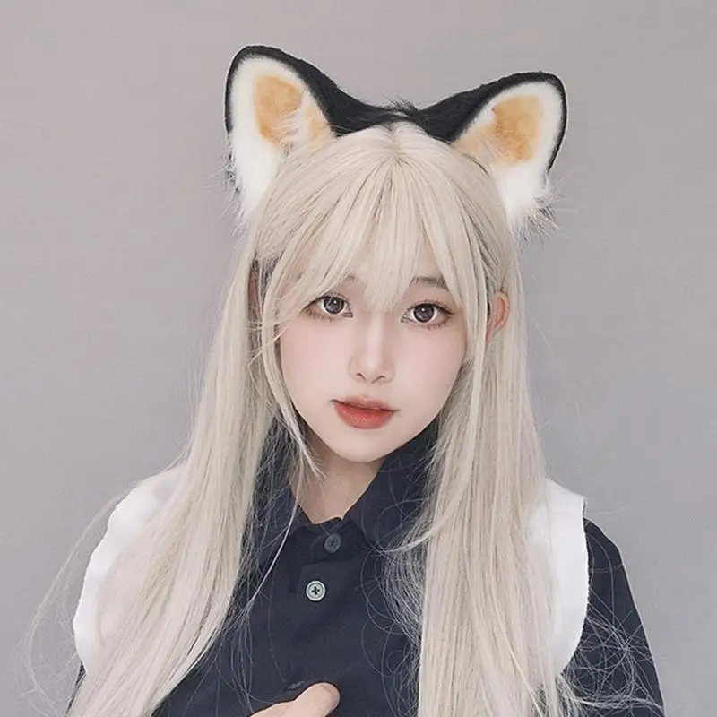 

N7YE Adult Teens Plush Hair Hoop Carnival Lesser Panda Ear Headband Makeup Music Festivals Cosplay Party Headpieces