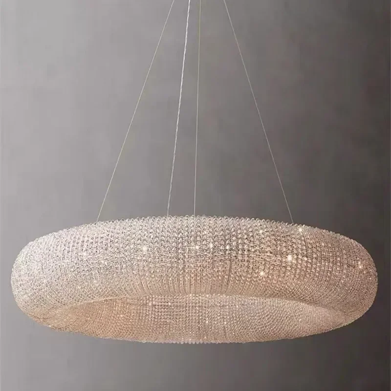 

Modern High-end Round K9 Crystal Hanging ceiling LED Chandelier,Suspension Luminaire Lampen Fixture Lighting For Dining Room