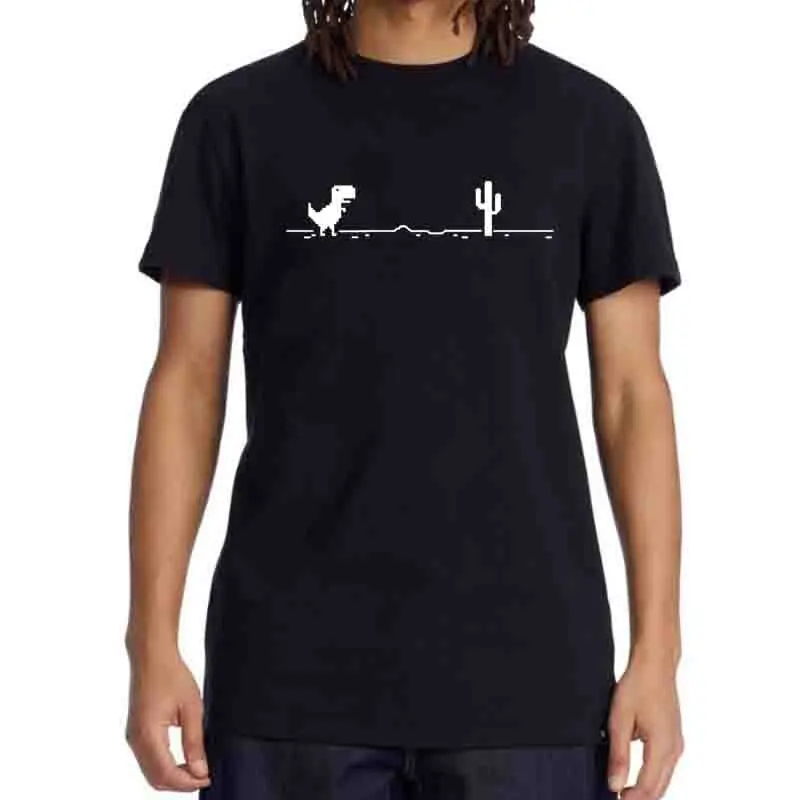 الرجال عالية الجودة 100% القطن مضحك ديناصور طباعة تي شيرت فضفاض س الرقبة الصيف كول الرجال التي شيرت تي شيرتات قصيرة الاكمام الذكور المحملة