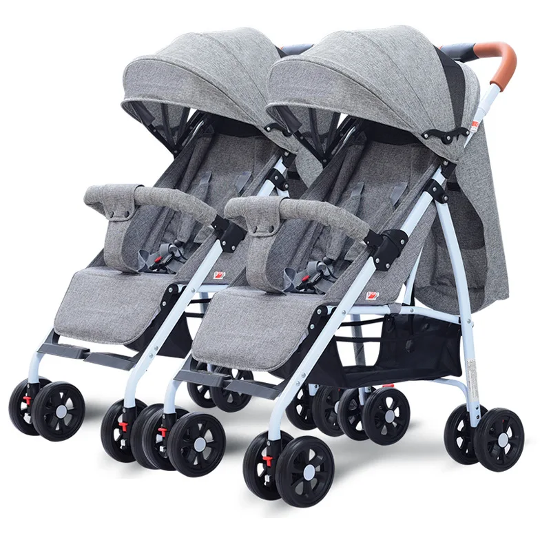 Double Stroller Lightweight Side Side StrollerTwo Large Seats with Individual ReclineUpgraded Version Sit or Lie Down Detachable