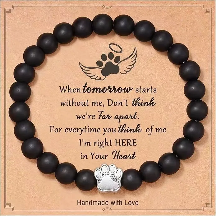 

2025 trend trend jewelry pink zebra bracelet women's gift pet dog paw pendant bracelet commemorative companion love pet