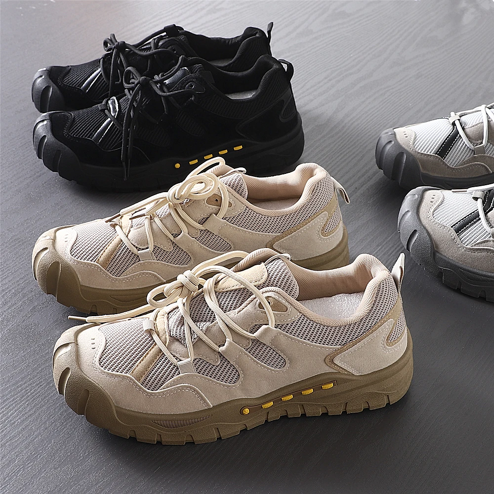 

Модная повседневная обувь для занятий спортом на открытом воздухе, дышащая, противоскользящая, износостойкая, легкая, с мягкой подошвой, с сетчатыми вставками, мужская обувь