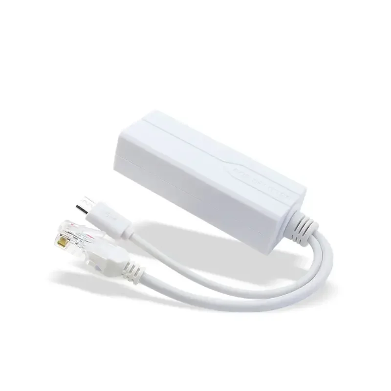Micro USB 48V to 5V Power Module POE Syringe Cable RJ45 802.3at White Poe Dispenser