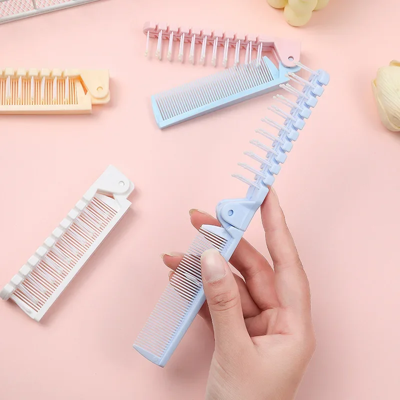 مشط شعر محمول قابل للطي للنساء والرجال ، أمشاط تصفيف الشعر ، مضاد للساكنة ، تدليك الرأس ، احترافي ، أدوات تصفيف ، 2 في 1
